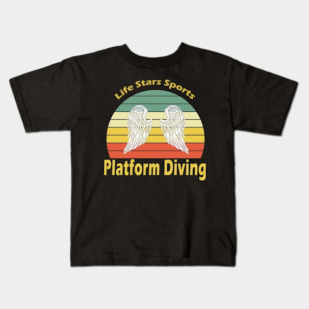 Sport Platform Diving Kids T-Shirt by Wanda City